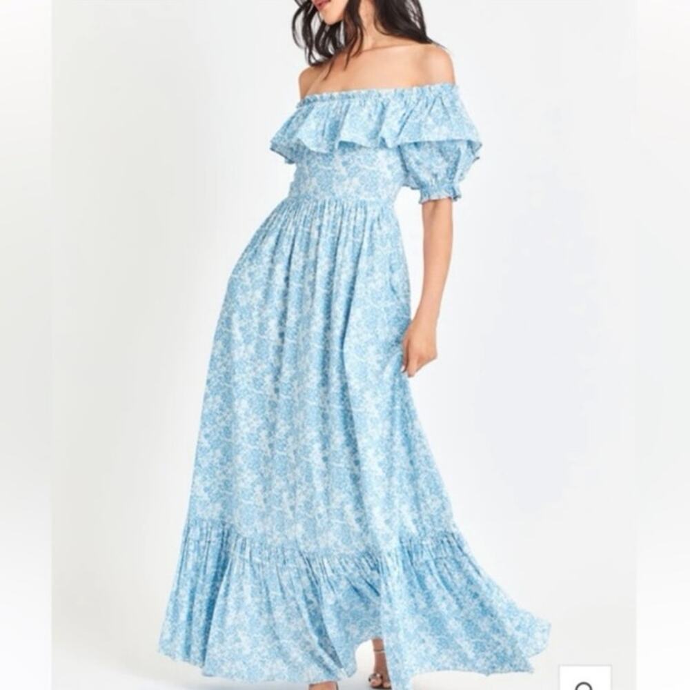 LoveShackFancy women’s floral print prairie dress. Designer